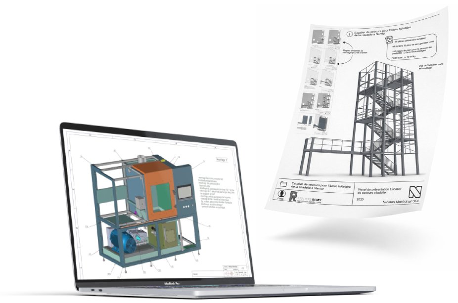 Plans de designer industriel imprimés et sur ordinateurs