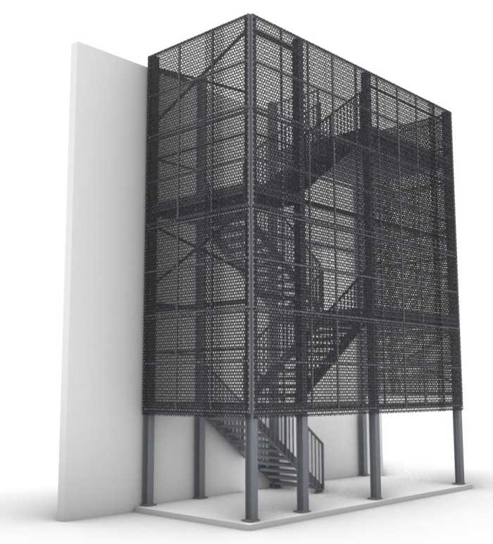 Escalier de secours pour l'école hôtelière a la citadelle de Namur