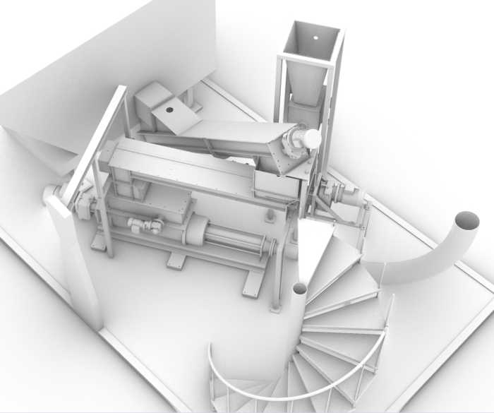 Station d'épuration: convoyeur de traitement des boues contaminées